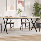 Esstisch X-Gestell 180x90x75 cm Massivholz Kiefer und Stahl