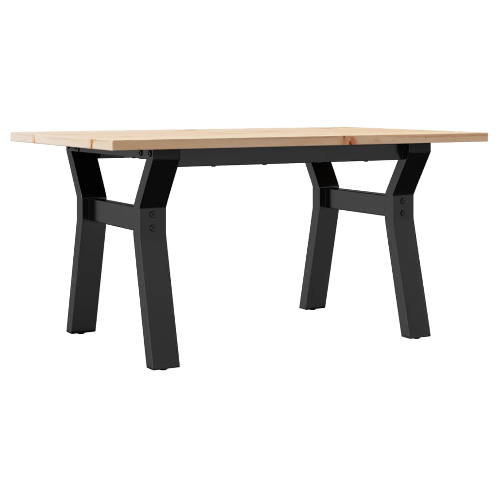 Couchtisch Y-Gestell 80x50x40cm Massivholz Kiefer und Stahl