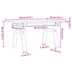 Couchtisch Y-Gestell 80x50x40cm Massivholz Kiefer und Stahl