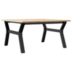 Couchtisch Y-Gestell 80x80x45cm Massivholz Kiefer und Stahl
