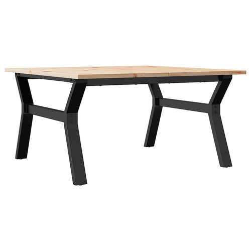 Couchtisch Y-Gestell 90x90x45cm Massivholz Kiefer und Stahl