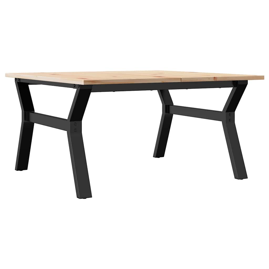 Couchtisch Y-Gestell 90x90x45cm Massivholz Kiefer und Stahl