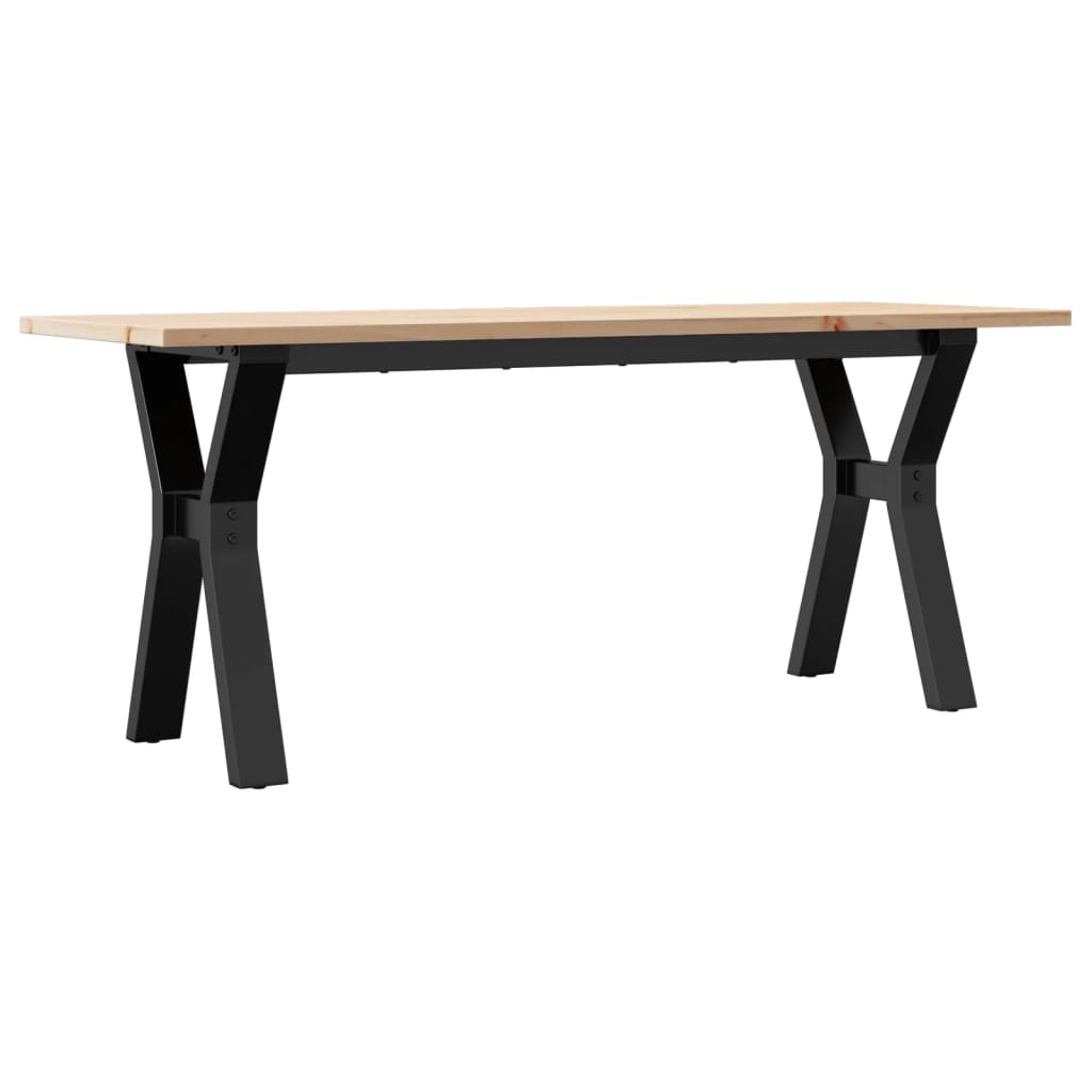 Couchtisch Y-Gestell 110x40x45 cm Massivholz Kiefer & Stahl