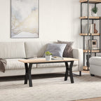 Couchtisch Y-Gestell 110x40x45 cm Massivholz Kiefer & Stahl
