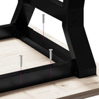 Couchtisch Y-Gestell 110x40x45 cm Massivholz Kiefer & Stahl