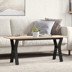 Couchtisch Y-Gestell 110x40x45 cm Massivholz Kiefer & Stahl