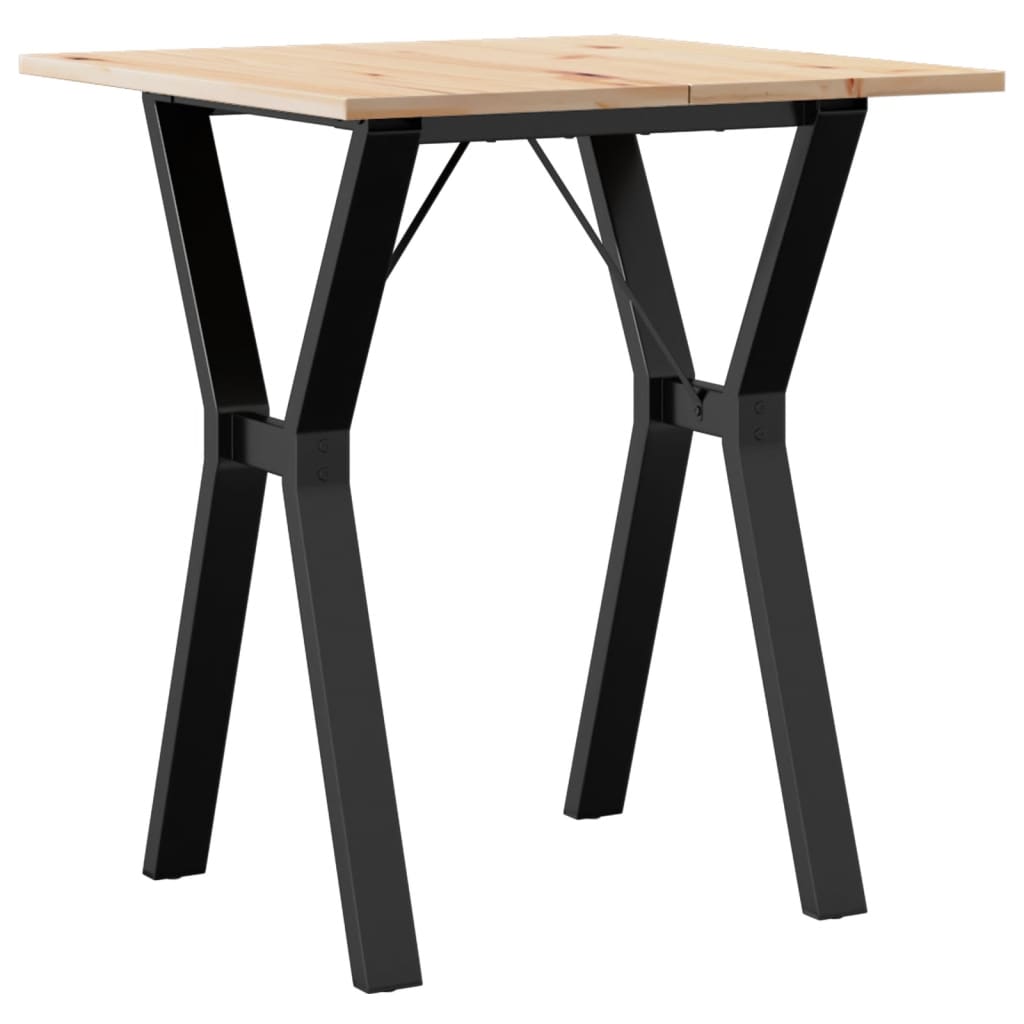 Esstisch Y-Gestell 60x60x75 cm Massivholz Kiefer und Stahl