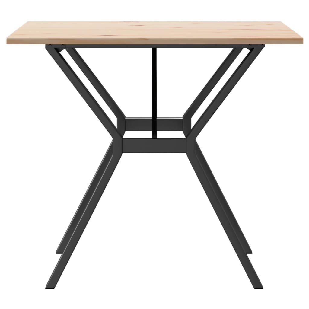 Esstisch Y-Gestell 80x80x75 cm Massivholz Kiefer und Stahl