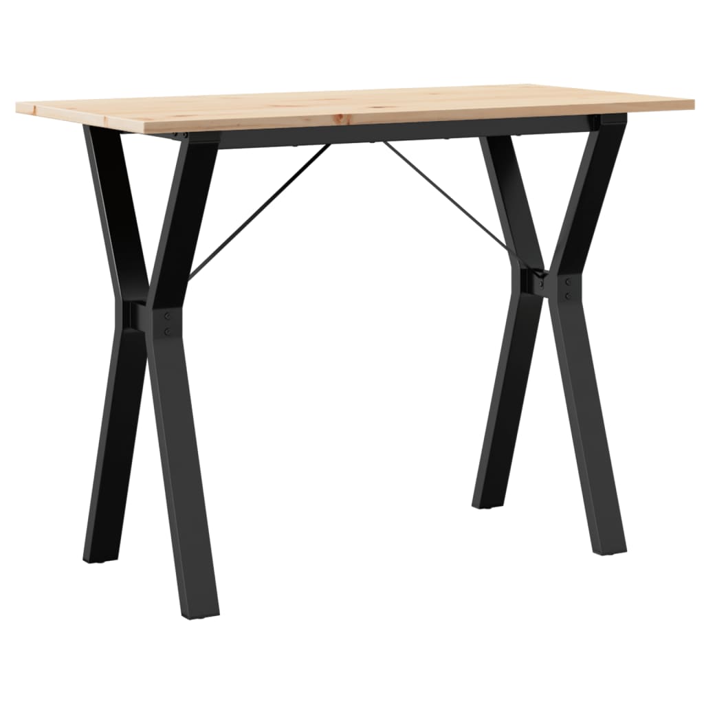 Esstisch Y-Gestell 100x50x75 cm Massivholz Kiefer und Stahl