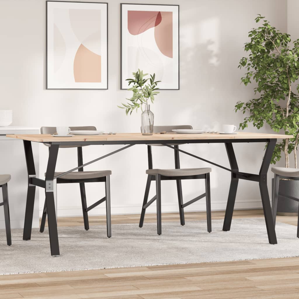 Esstisch Y-Gestell 180x90x75 cm Massivholz Kiefer und Stahl