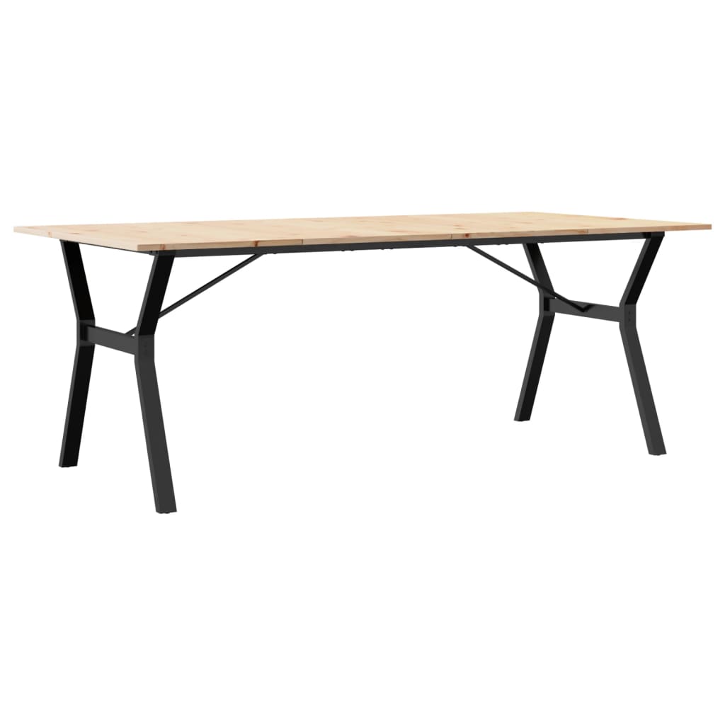 Esstisch Y-Gestell 200x100x75cm Massivholz Kiefer und Stahl
