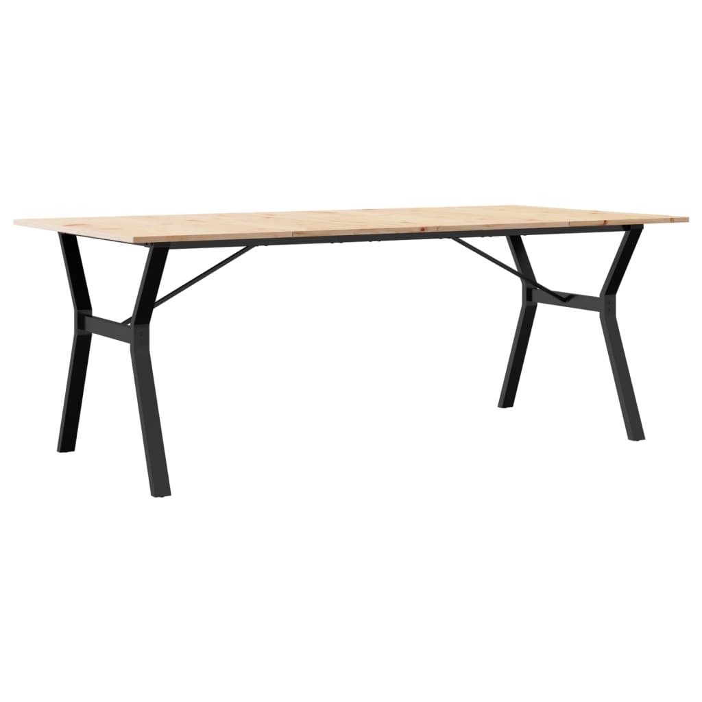 Esstisch Y-Gestell 200x100x75cm Massivholz Kiefer und Stahl
