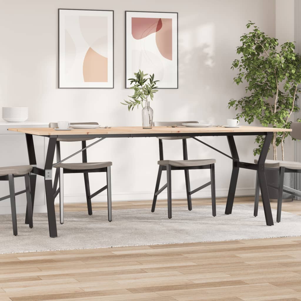 Esstisch Y-Gestell 200x100x75cm Massivholz Kiefer und Stahl