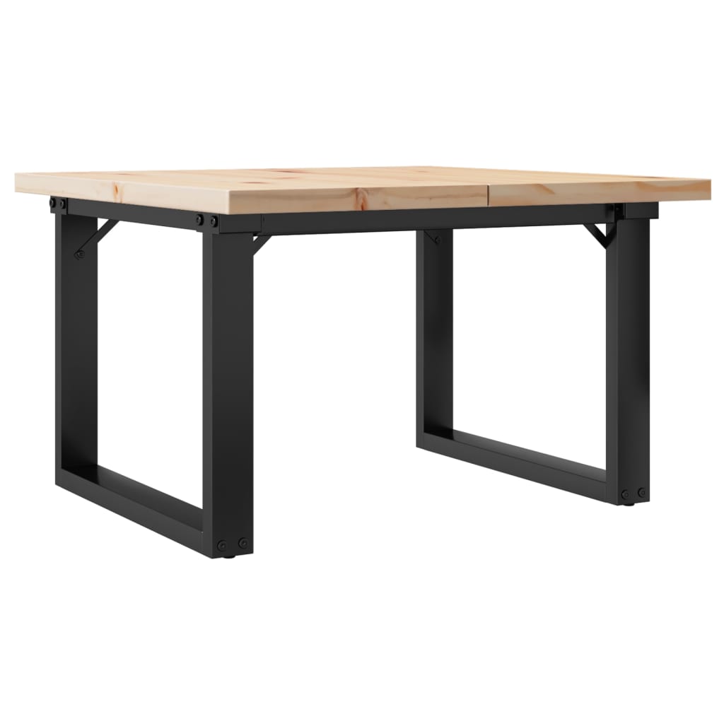 Couchtisch O-Gestell 70x70x40,5cm Massivholz Kiefer & Stahl