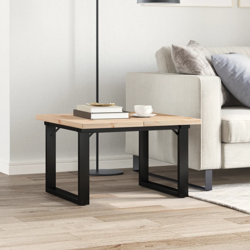 Couchtisch O-Gestell 70x70x40,5cm Massivholz Kiefer & Stahl