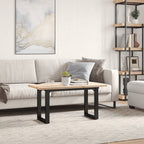 Couchtisch O-Gestell 100x50x45,5 cm Massivholz Kiefer Stahl
