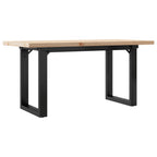 Couchtisch O-Gestell 100x50x45,5 cm Massivholz Kiefer Stahl