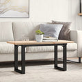 Couchtisch O-Gestell 100x50x45,5 cm Massivholz Kiefer Stahl