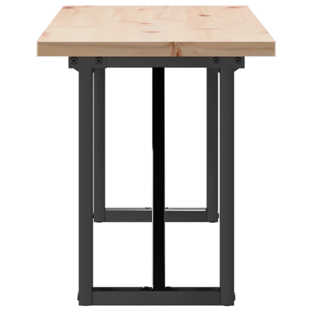 Couchtisch O-Gestell 160x40x45,5 cm Massivholz Kiefer Stahl