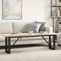 Couchtisch O-Gestell 160x40x45,5 cm Massivholz Kiefer Stahl