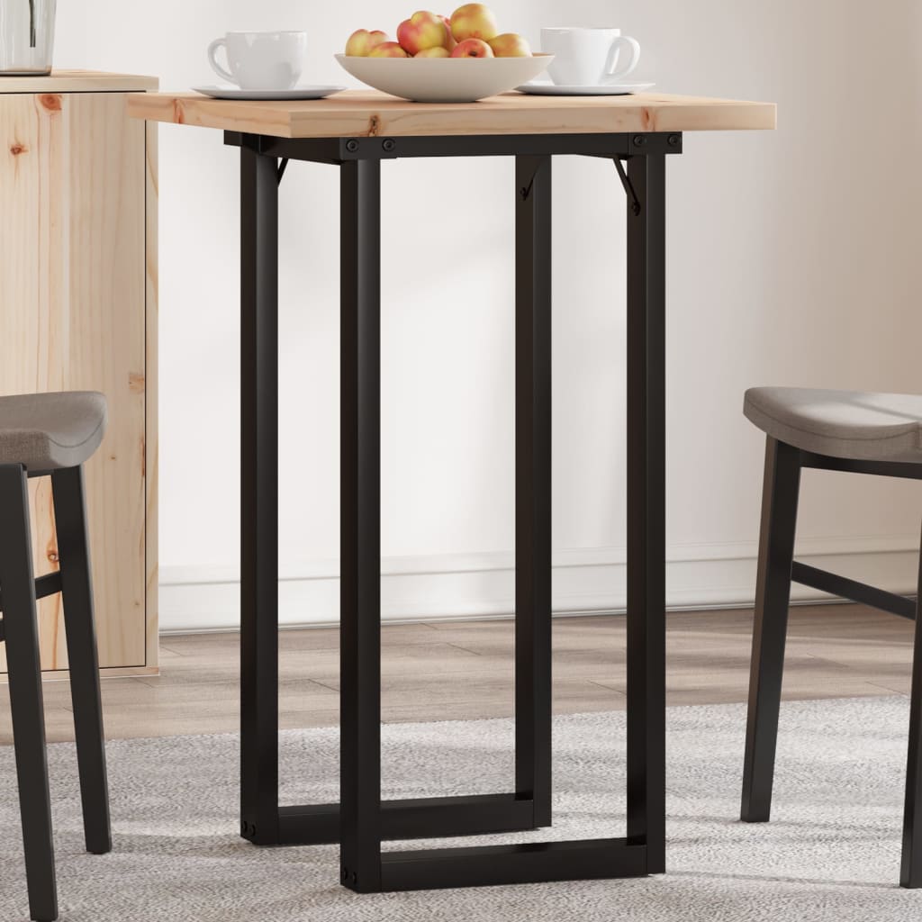 Esstisch O-Gestell 50x50x75,5 cm Massivholz Kiefer & Stahl