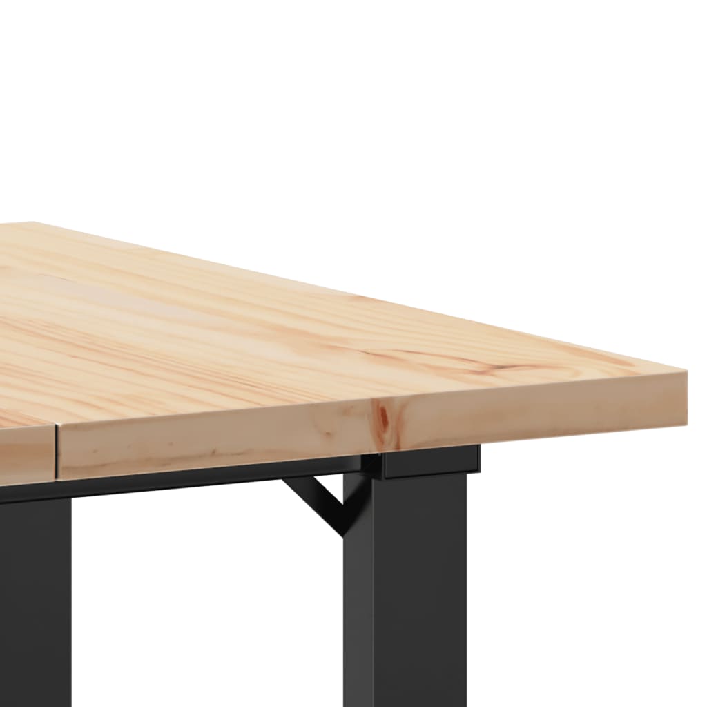 Esstisch O-Gestell 60x60x75,5 cm Massivholz Kiefer & Stahl