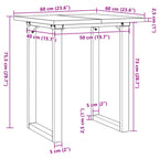 Esstisch O-Gestell 60x60x75,5 cm Massivholz Kiefer & Stahl