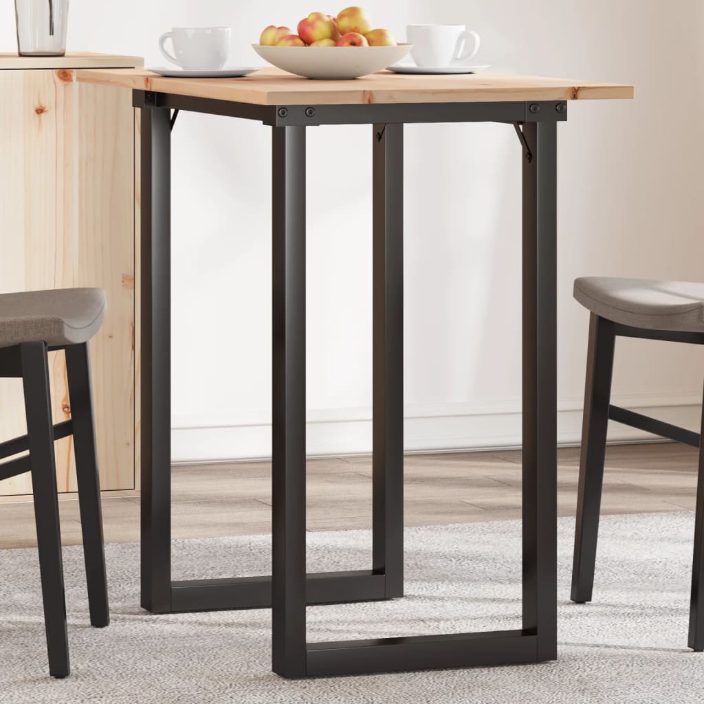 Esstisch O-Gestell 80x50x75,5 cm Massivholz Kiefer & Stahl