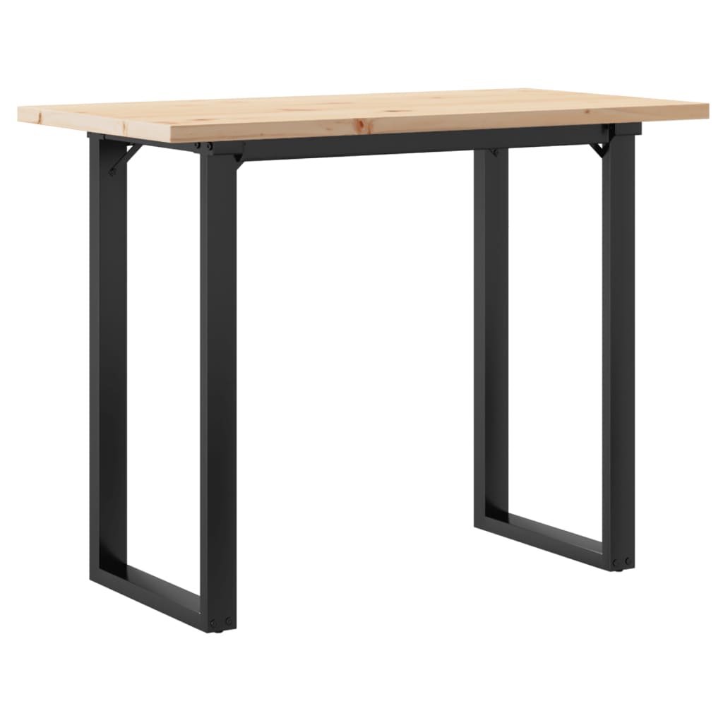 Esstisch O-Gestell 100x50x75,5 cm Massivholz Kiefer & Stahl