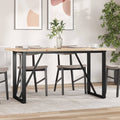 Esstisch O-Gestell 140x80x75,5 cm Massivholz Kiefer & Stahl