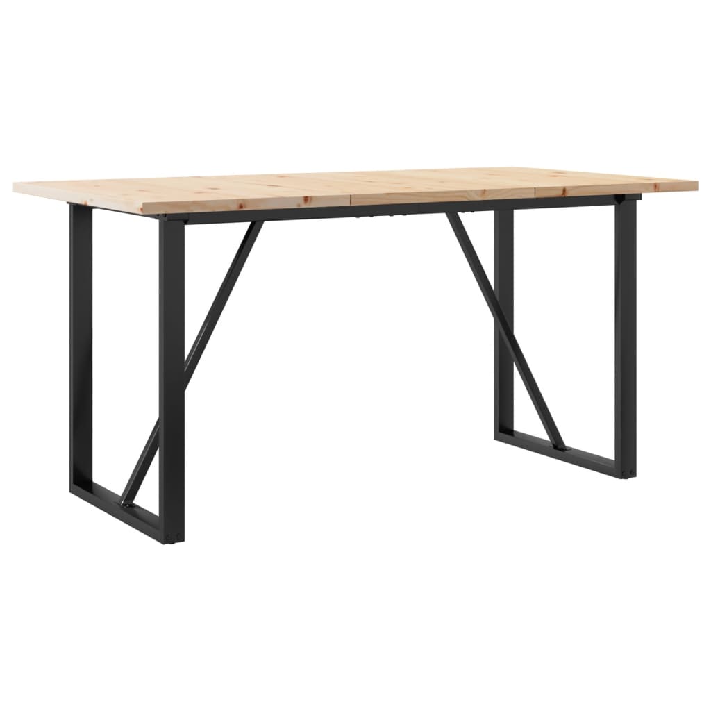 Esstisch O-Gestell 160x80x75,5 cm Massivholz Kiefer & Stahl