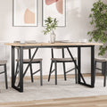 Esstisch O-Gestell 160x80x75,5 cm Massivholz Kiefer & Stahl