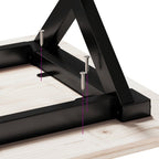 Couchtisch X-Gestell 60x60x40,5cm Massivholz Kiefer & Stahl