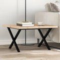 Couchtisch X-Gestell 60x60x40,5cm Massivholz Kiefer & Stahl