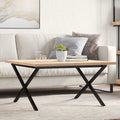 Couchtisch X-Gestell 80x80x45,5cm Massivholz Kiefer & Stahl