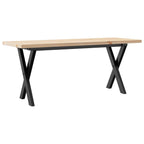 Couchtisch X-Gestell 110x40x45,5 cm Massivholz Kiefer Stahl