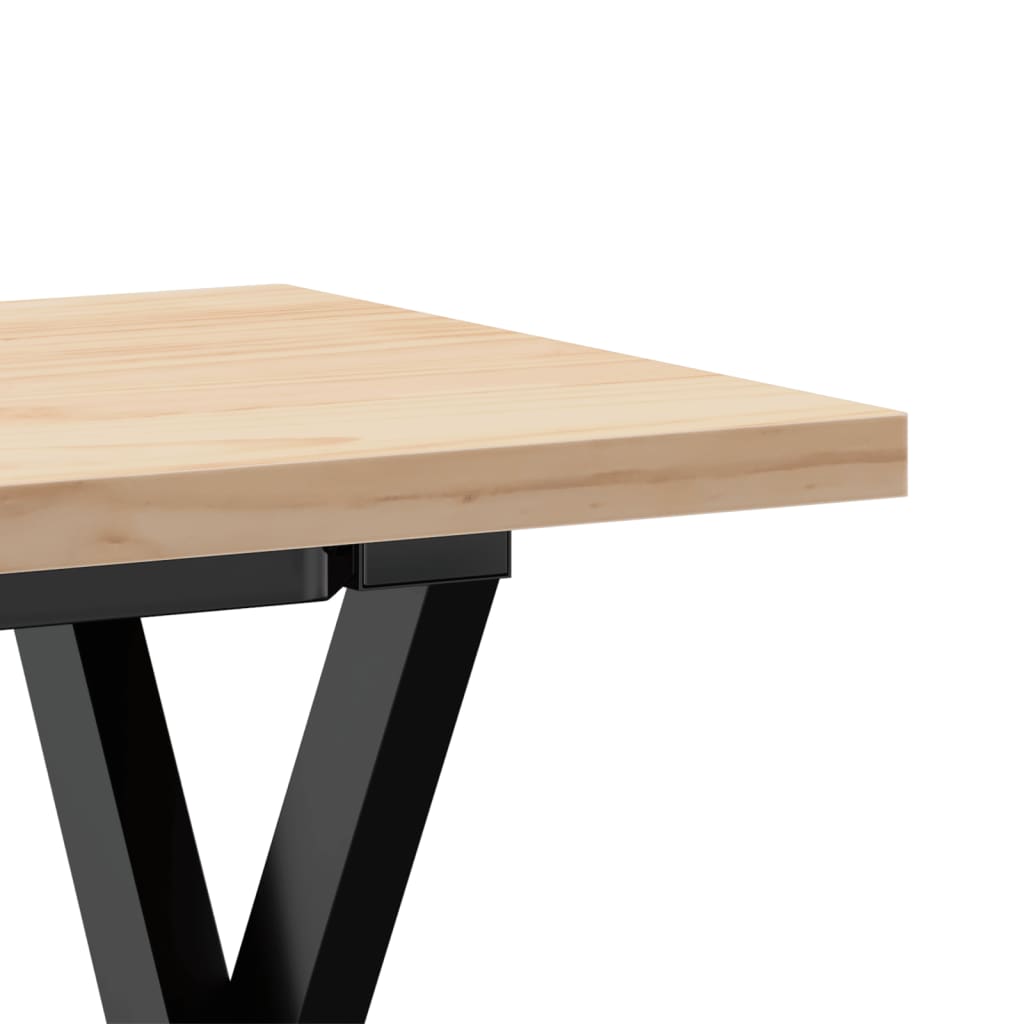 Couchtisch X-Gestell 110x40x45,5 cm Massivholz Kiefer Stahl