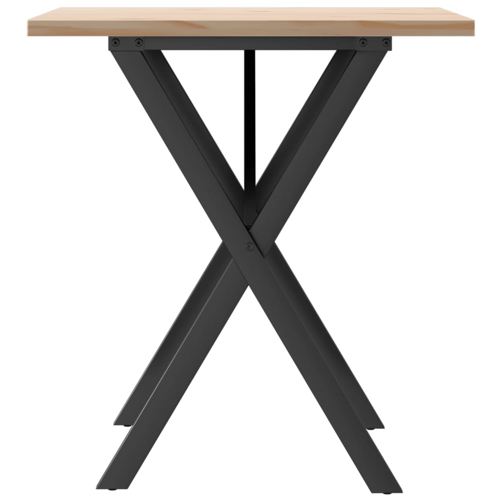 Esstisch X-Gestell 70x70x75,5cm Massivholz Kiefer und Stahl