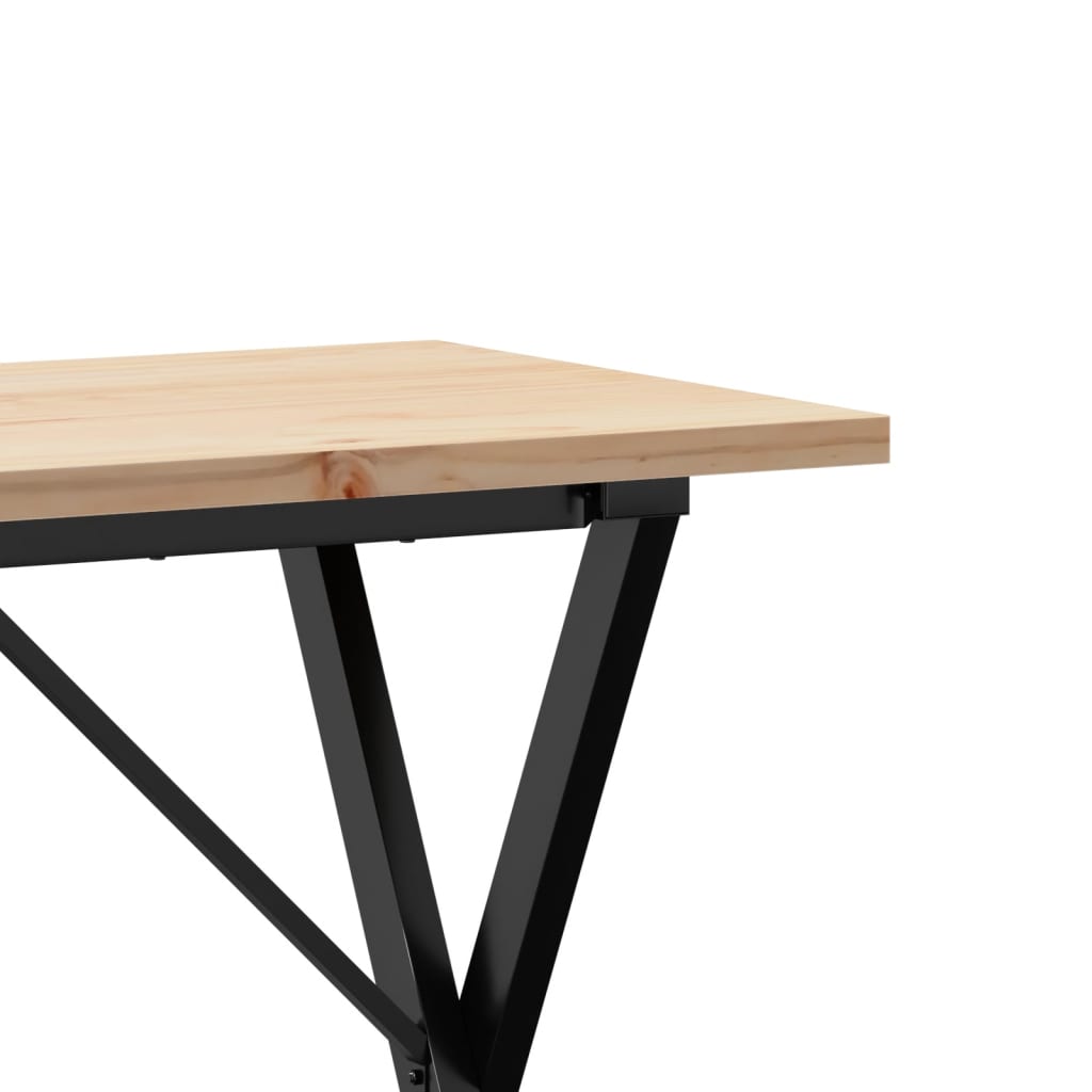 Esstisch X-Gestell 100x50x75,5 cm Massivholz Kiefer & Stahl