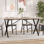 Esstisch X-Gestell 160x80x75,5 cm Massivholz Kiefer & Stahl