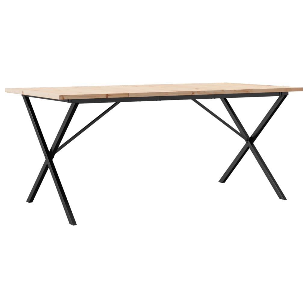 Esstisch X-Gestell 180x90x75,5 cm Massivholz Kiefer & Stahl