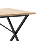Esstisch X-Gestell 180x90x75,5 cm Massivholz Kiefer & Stahl