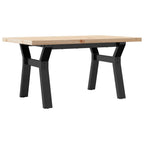Couchtisch Y-Gestell 80x50x40,5cm Massivholz Kiefer & Stahl