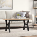 Couchtisch Y-Gestell 100x50x45,5 cm Massivholz Kiefer Stahl