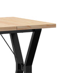 Esstisch Y-Gestell 60x60x75,5cm Massivholz Kiefer und Stahl