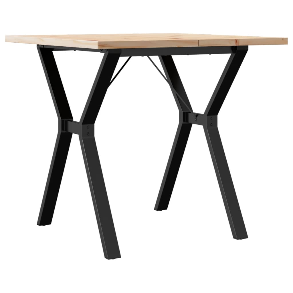 Esstisch Y-Gestell 80x80x75,5 cm Massivholz Kiefer & Stahl