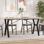 Esstisch Y-Gestell 160x80x75,5 cm Massivholz Kiefer & Stahl