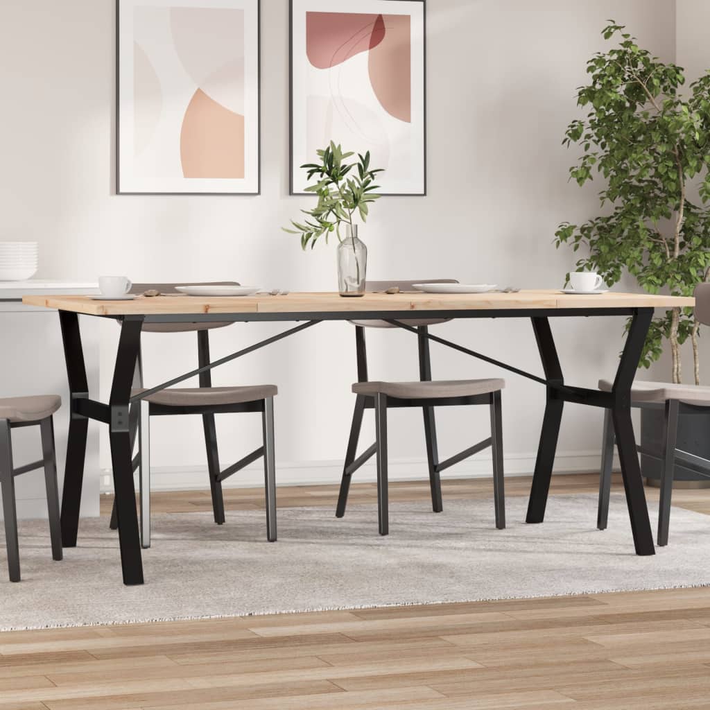 Esstisch Y-Gestell 180x90x75,5 cm Massivholz Kiefer & Stahl
