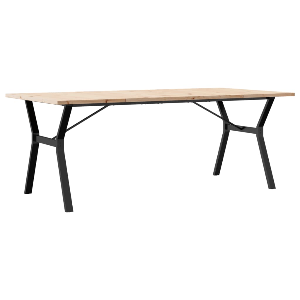 Esstisch Y-Gestell 200x100x75,5cm Massivholz Kiefer & Stahl