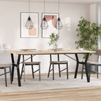 Esstisch Y-Gestell 200x100x75,5cm Massivholz Kiefer & Stahl
